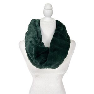 Ann Taylor Dark Green Faux Fur Fuzzy Infinity Scarf